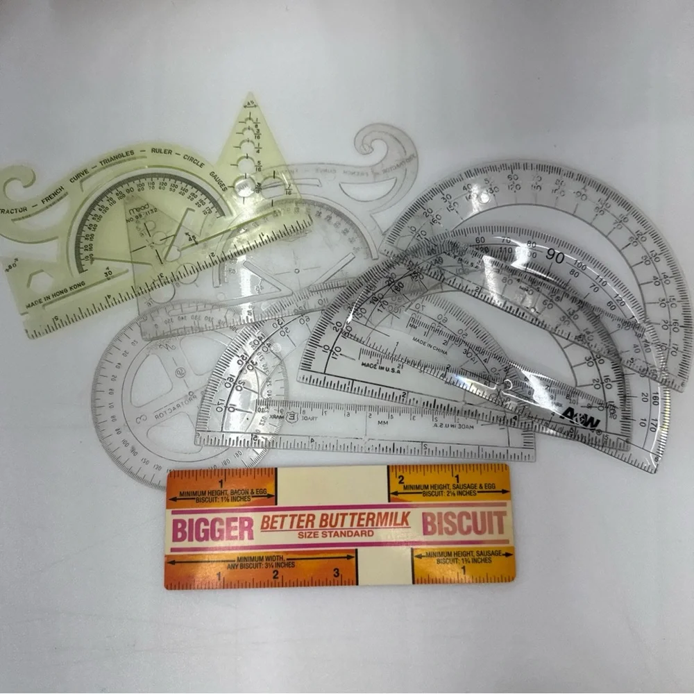 Misc. Craft Measuring Tools Lot + 5/3” Cabone Rings Art Knitting Crochet